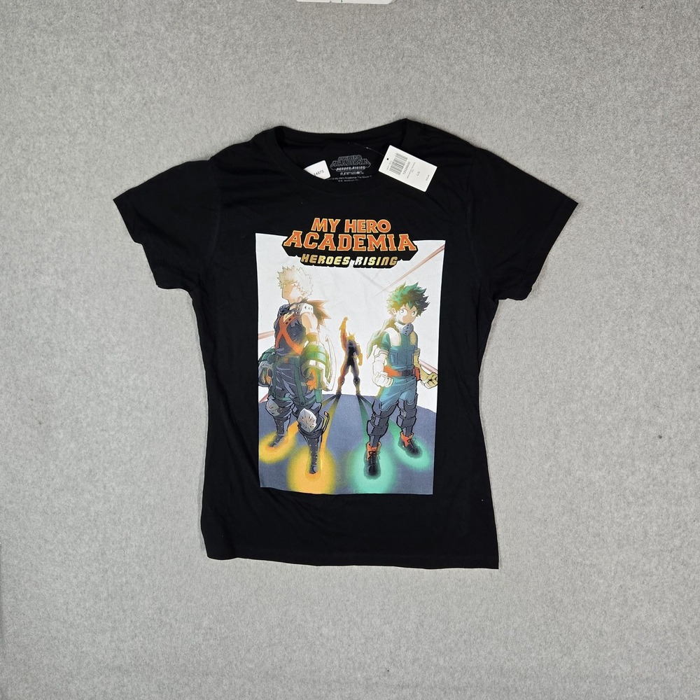 My Hero Academia Women Shirt L Black Heroes Rising Bakugo Midoriya Hot Topic NWT